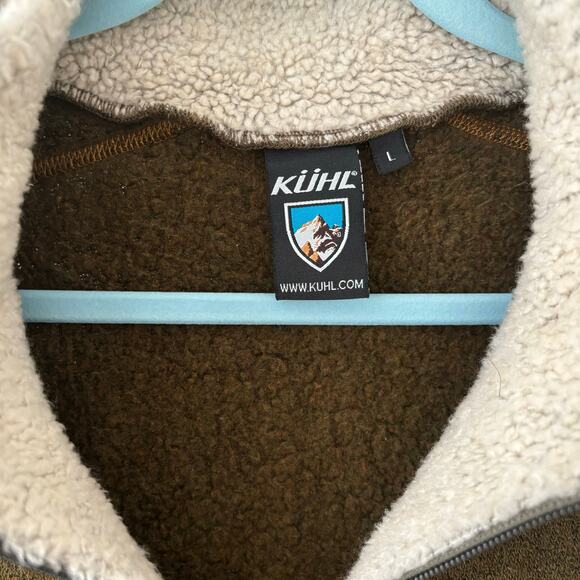 Kuhl Alfpaca Fleece 1/4 Zip Pullover Size Large Espresso Brown Fleece Neck - Picture 3 of 5